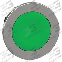 SCHNEIDER Flush Push Button: Green, 30 mm Mounting Size, Metallic, Maintained (MPN ZB4FH03). Key specifications — Brand: SCHNEIDER; Action: Maintained; Series: XB4; Push Button Material Type: Metallic.