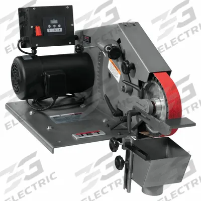 JET Grinder: For Metal/Plastic/Wood, 115 V/230 V, Single-Phase, 1 hp, 2 in Belt Wd - Benchtop Belt Machines