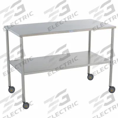 BLICKMAN Instrument Table: 24 in Overall Wd, 34 in Overall Ht, 4 ft Overall Lg, Stainless Steel - Fixed-Height Stainless Steel Surfaced Lab Tables