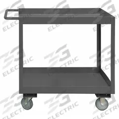 APPROVED VENDOR Utility Cart: 1,200 lb, 36 in L x 18 in W Shelf, 2 Shelves, Gray, Flat (MPN RSC3-1836-2-95). Key specifications — Caster/Wheel Configuration: (2) Rigid; Brand: APPROVED VENDOR; Caster Wheel/Tread Material: Polyurethane.