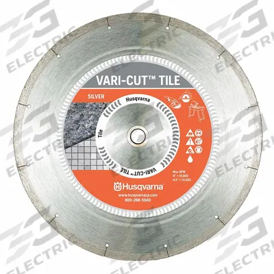 HUSQVARNA Diamond Saw Blade: Tile, 4 1/2 in Blade Dia., 5/8 in_7/8 in Arbor Size - Tile-Cutting Blades