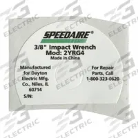 SPEEDAIRE Name Plate: Mfr Part # TT46305G, Compatible with Grainger Part # 2YRG4. Key specifications — attr948908: TT46305G; attr948910: 2YRG4.