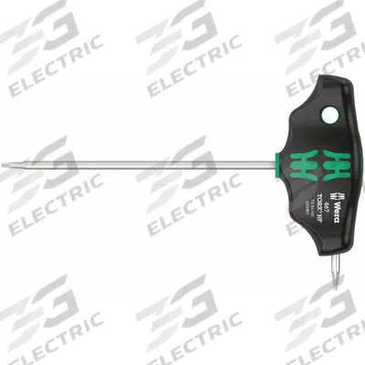 WERA TORX 467 HF T-HANDLE SCREWDRIVER: 2 Tips, Torx, Std End, T6 Tip Size - T-Shaped Torx & Torx Plus Keys