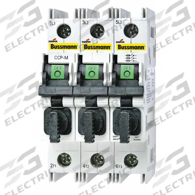 BUSSMANN Fuse Block: Finger-Safe, 3 Pole, 240 V AC, DIN Rail Mounting - Midget Fuse Blocks
