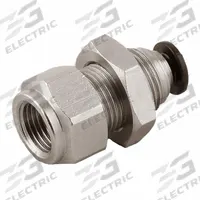 AIGNEP Push To Connect Fitting: 8 mm OD x 1/4 in Pipe Size, Push-to-Connect x FBSPP, Brass, Silver (MPN 50055N-8-1/4). Key specifications — Brand: AIGNEP; Thread Size A: 1/4".