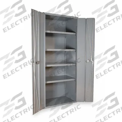 DURHAM MFG Storage Cabinet: 36 in x 18 in x 84 in, Swing Handle & Padlock Hasp - Tight-Clearance Industrial Shelf Cabinets