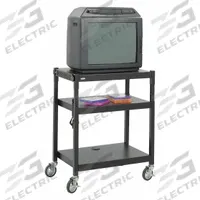 SAFCO Media Cart: Black, 36 1/2 in Overall Ht, 27 1/4 in Overall Wd, 18 1/4 in Overall Dp, 3 Shelves (MPN 8932BL)