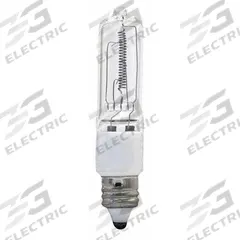 GE LAMPS Halogen Bulb: Halogen, Miniature Candelabra Screw (E11), (T) Tubular, T4, 130V AC, White (MPN Q250CL/MC-130V). Key specifications — attr923609: White; attr923593: T4; attr916823: GE LAMPS; attr923634: 130V AC.