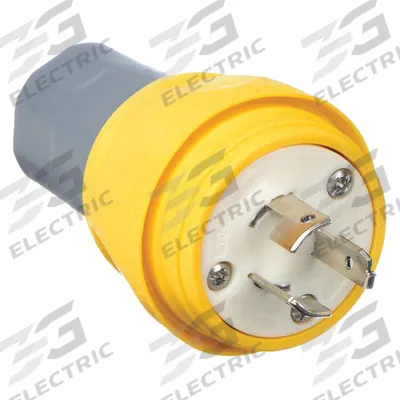 HUBBELL Locking Plug: Non-NEMA, Yellow, 125/250V AC, 20 A, 3 Pole - Watertight Plugs