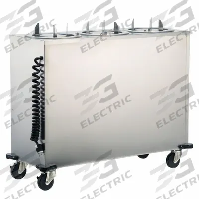 LAKESIDE Plate Dispenser Cart: Heated, 9 3/4 in Plate Size, 39 1/8 in Overall Ht - Adjustable Heated Plate Dispenser Carts
