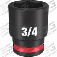 MILWAUKEE Standard Impact Socket: 3/8 in Drive Size, SAE, 3/4 in Socket Size, 6-Point, Std, Friction (MPN 49-66-6110). Key specifications — attr1215501: MILWAUKEE; attr1215515: Black Phosphate; attr1215518: 3/4 in.
