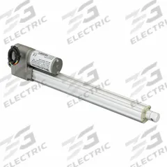 DUFF-NORTON Linear Actuator: LT, 112 lbf Rated Load, 9.8 in Stroke, 12V DC, IP66 (MPN LT100-1-250P). Key specifications — Nut Material: Plastic; Position Feedback Option: Potentiometer.