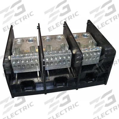 MERSEN Power Distribution Block: Open, Lug, Lug - Open Blocks with Lugs