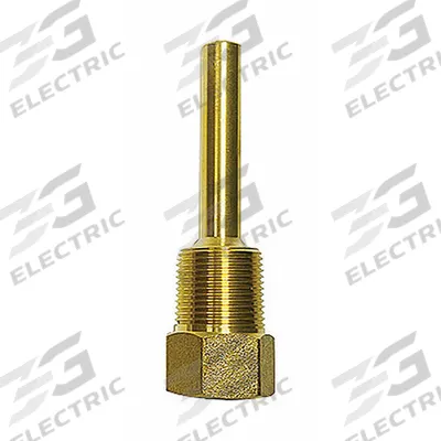 WEISS Industrial Thermowell: Brass, For 3 1/2 in Stem Lg, 2 1/2 in Insertion Lg - Straight-Shank Threaded Thermowells