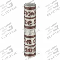APPROVED VENDOR Open Barrel Splice: 2 AWG Wire Size, Brown Code, 1.9 in, Copper Barrel, 33 Die (MPN 22EZ33). Key specifications — Die Code: 33; Brand: APPROVED VENDOR; Color Code: Brown.