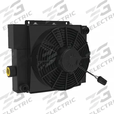 AKG Forced Air Oil Cooler: 20 hp Heat Removed, 50 gpm Max. Flow, 377 psi Max. Pressure - DC Motor Driven Forced Air Oil Coolers