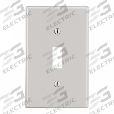 HUBBELL Wall Plate: Toggle, 1 Gang, Almond - General Purpose Wall Plates