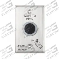 ALARM CONTROLS Wave-to-Open Touch Plate: 4 1/2 in Ht, 1 3/4 in Dp, 2 3/4 in Wd, Black, Black (MPN NTB-1-BK). Key specifications — Color: Black; Product Type: Wave-to-Open Touch Plate; Operation Type: Wave-to-Open; ADA Compliant: No; Brand: ALARM CONTROLS.