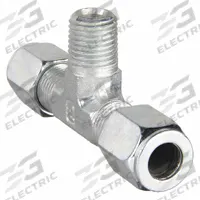 PARKER Compression Tee Fitting: 1/4 in OD x 1/4 in OD x 1/4 in Pipe Size, 1/4"-18 Thread Size, Steel (MPN 4-4-4 SBU-S). Key specifications — Brand: PARKER; Series: Ferulok.