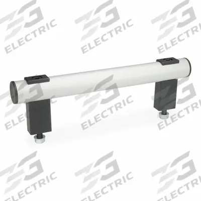 JW WINCO Pull Handle: Threaded Holes, Front-Mount, 9.84 in Mounting Hole Center to Center - Load-Rated Straight-Leg Tubular Pull Handles