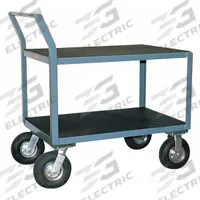 JAMCO Metal Shelf Cart: 1,200 lb, 54 in L x 25 in W x 43 in H Overall Dim, Flush Lip, Semipneumatic (MPN AL248Z800GP). Key specifications — Caster/Wheel Configuration: (2) Rigid; Brand: JAMCO.