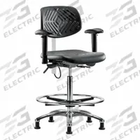 ESD Task Chair: Polyurethane, Arms Included, Ht Range 24 1/2 in to 34 3/4 in, 16 in Seat Wd, Adj (MPN BR-ESD-PHBCH-CR-T0-A1-CF-EG). Key specifications — Foot Support: Yes; Back Tilt Backward: 13.5°; Back Tilt Forward: 10.5°; Base Material: Aluminum; Brand: APPROVED VENDOR; Product Type: Cleanroom Task Chair; Cleanroom Class: ISO 5; ESD-Safe: ESD-Safe.