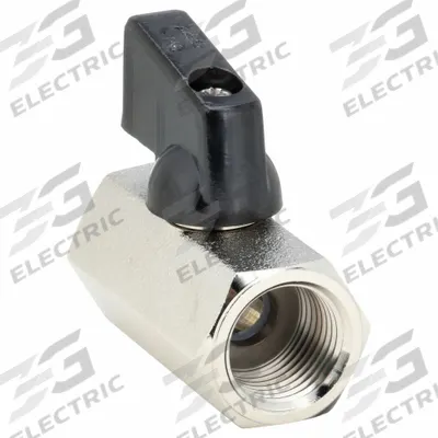 APPROVED VENDOR Manual Two-Way Ball Valve: 3/8 in, Nickel-Plated Brass, Straight, FNPT x FNPT - Mini Brass Ball Valves