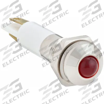 APPROVED VENDOR Raised Panel Light: 5/16 in Panel Mounting Hole Dia, LED, Red, Raised Head - LED Indicator Pilot Lights