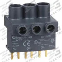 SCHNEIDER Terminal Block: Terminal Block, GV1G09. Key specifications — Manufacturer Part Number: GV1G09; Brand: SCHNEIDER; Compatible with Series: TeSys Deca.