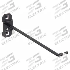 APPROVED VENDOR Single Rod Pegboard Hook: 8 1/2 in x 1 in, Screw-In, Surface, Black (MPN 5TPK6). Key specifications — Mounting Type: Surface; Color: Black; Accessory Type: 30-Degree Single Hook; Locking System: Screw-In; Brand: APPROVED VENDOR.