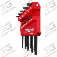 MILWAUKEE Hex Key Set: 11 - 15 Pieces, L, SAE, Single Ball End, Long, 13 Pieces, Organizer, 2 Tips (MPN 48-22-2185). Key specifications — attr1205554: MILWAUKEE; attr1205568: Black Oxide; attr1293176: 11 - 15 Pieces.