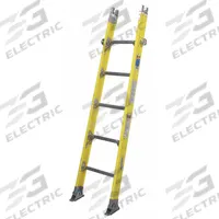 WERNER Straight Ladder: 6 ft Ladder Size, Fiberglass, 375 lb Load Capacity, 17 lb Wt, 5 Rungs, Base (MPN S7906-1). Key specifications — Color: Yellow; Brand: WERNER; Included Features: Taper Lock; Shoe Type: Spur Plate; Section Type: Base.