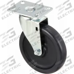 APPROVED VENDOR Plate Caster: Swivel, No Brake, Polyolefin, 6 in Wheel Dia, 1 1/4 in Wheel Wd, Plain (MPN DCIB06041S002). Key specifications — Wheel Bearing Type: Plain; Wheel/Tread Color: Black; Brand: APPROVED VENDOR; Caster Type: Swivel.