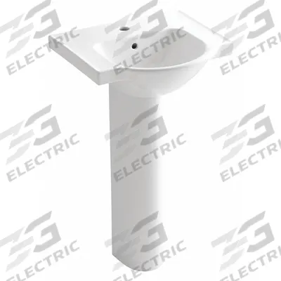 KOHLER Bathroom Sink: Vitreous China, White, Rectangular, 35 1/2 in Overall Ht - Pedestal Bathroom Sinks Without Faucets