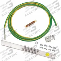 Grounding Strip System: Copper, (20) #12-24 Grounding Bar Holes and Size, 96 in 6 AWG (MPN RGRKCBNJY). Key specifications — Material: Copper; For Use With: Telecom/Data Center; Ground Wire Included: 96 in 6 AWG; Grounding Bar Holes and Size: (20) #12-24; Includes: (4) #10-32 x 1/2 Thread-Forming Screws; Brand: PANDUIT.