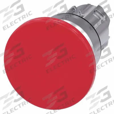 Siemens Mushroom Head Push Button: Red, 22 mm Mounting Size, Metallic - Mushroom-Head Push-Button Operators