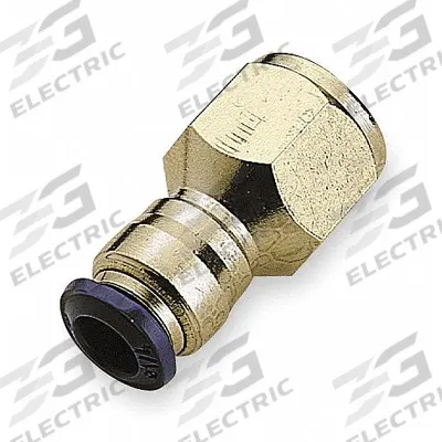 AIGNEP USA Push-Fit Fitting: 1/4 in OD x 1/8 in Pipe Size, Push-to-Connect x NPTF - Nickel-Plated Brass Tube Fittings