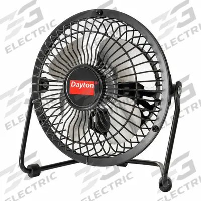 Dayton Circulating Fan: 4 in Blade Dia, Non-Oscillating, 37 cfm Airflow, Cradle - Compact Fans