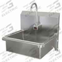 SANI-LAV Hands-Free Sink: 1 Stations, 7 in Bowl Dp, 17 in Bowl Lg, 14 in Bowl Wd, Faucet Included (MPN 705B.5). Key specifications — Includes Side Splash: Side Splash Not Included; Series: Stainless Steel Hand Wash Sink; Brand: SANI-LAV; Power Source: Battery Powered.