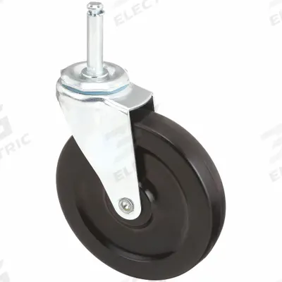 APPROVED VENDOR Stem Caster: Swivel, No Brake, 5 in Wheel Dia., 1 in Wheel Wd, Rubber, Rubber - General Purpose Friction-Ring Stem Casters