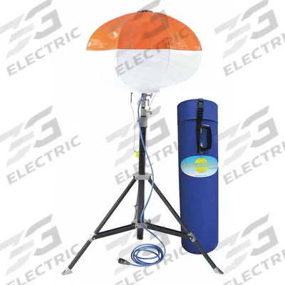 POWERMOON Temporary Job Site Light: LED, 110,000 lm Max Brightness, 12 ft Max Ht - Corded Tripod Balloon Lights