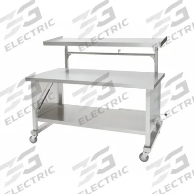 BLICKMAN Back Table: Stainless Steel, (2) Swivel with Brake - Corrosion-Resistant Mobile Medical Equipment Stands