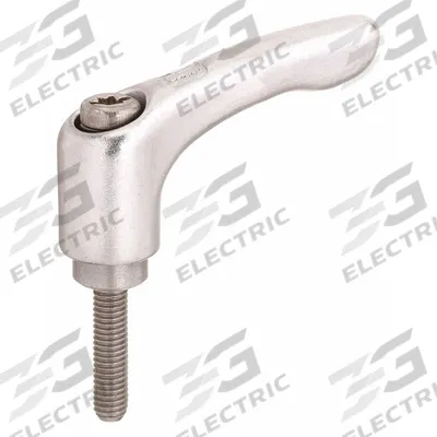 KIPP Adjustable Handle: SS, #10-32 Thread, 20 mm Thread Lg - Corrosion-Resistant Teardrop-Style Adjustable Handles with Threaded Stud