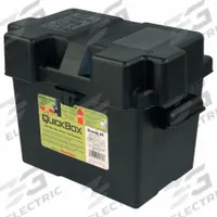 QUICKCABLE Battery Box: Std Vehicles, Group 24 Fits Battery Size Group, 10 1/2 in Inside Lg, Snap (MPN 120171-360-001). Key specifications — Removable Lid: Yes; Closure Type: Snap; Brand: QUICKCABLE; Fits Battery Size Group: Group 24; Battery Box Material: Plastic.