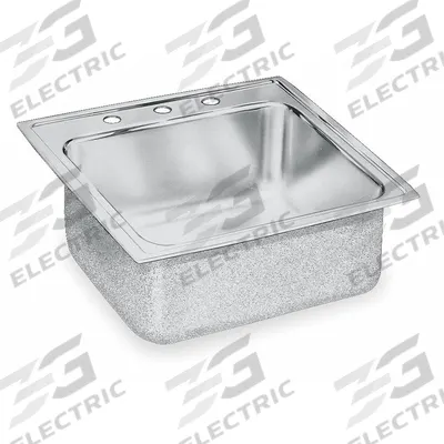 ELKAY Laundry Tub: 19 1/2 in Overall Lg, 19 in Overall Wd, 10 1/8 in Bowl Dp - One-Bowl Counter-Mounted Kitchen & Bar Sinks without Faucets