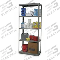 HALLOWELL Metal Shelving: Standalone, Heavy-Duty, 48 in x 24 in, 84 in Overall Ht, 5 Shelves (MPN DT5710-24HG). Key specifications — Frame Material: Steel; Shelving Material: Steel; Assembled: Unassembled; Color: Gray; Brand: HALLOWELL.
