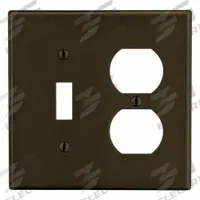 HUBBELL Wall Plate: Combo, 2 Gang, Brown, Std Size (MPN P18). Key specifications — Brand: HUBBELL; Material: Polycarbonate.