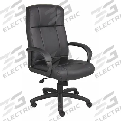 APPROVED VENDOR Office Chair: Black, Vinyl Material, 29 1/4 in Back Ht - Fixed-Arm Office Chairs