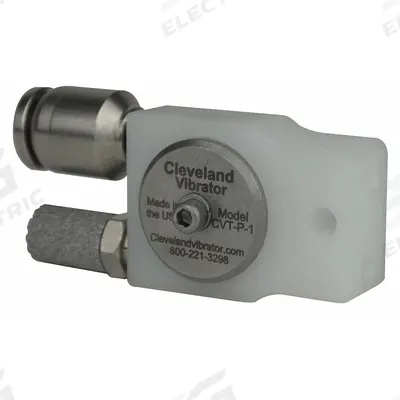 CLEVELAND VIBRATOR CO. Pneumatic Vibrator: 24.8 lbf, 20,500 vpm, #10-32 UNF, CVT-P - Sanitary Turbine & Ball Vibrators