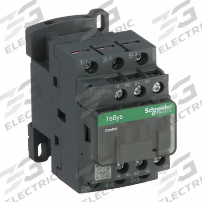 SCHNEIDER Magnetic Contactor: Non-Reversing, 3 Poles, 3NO Contacts, 18 A - Non-Reversing IEC Contactors